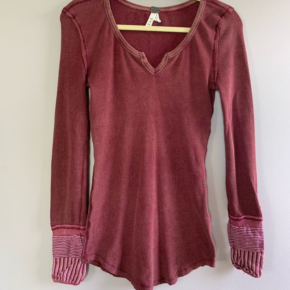 Free people tight long sleeved thermal shirt